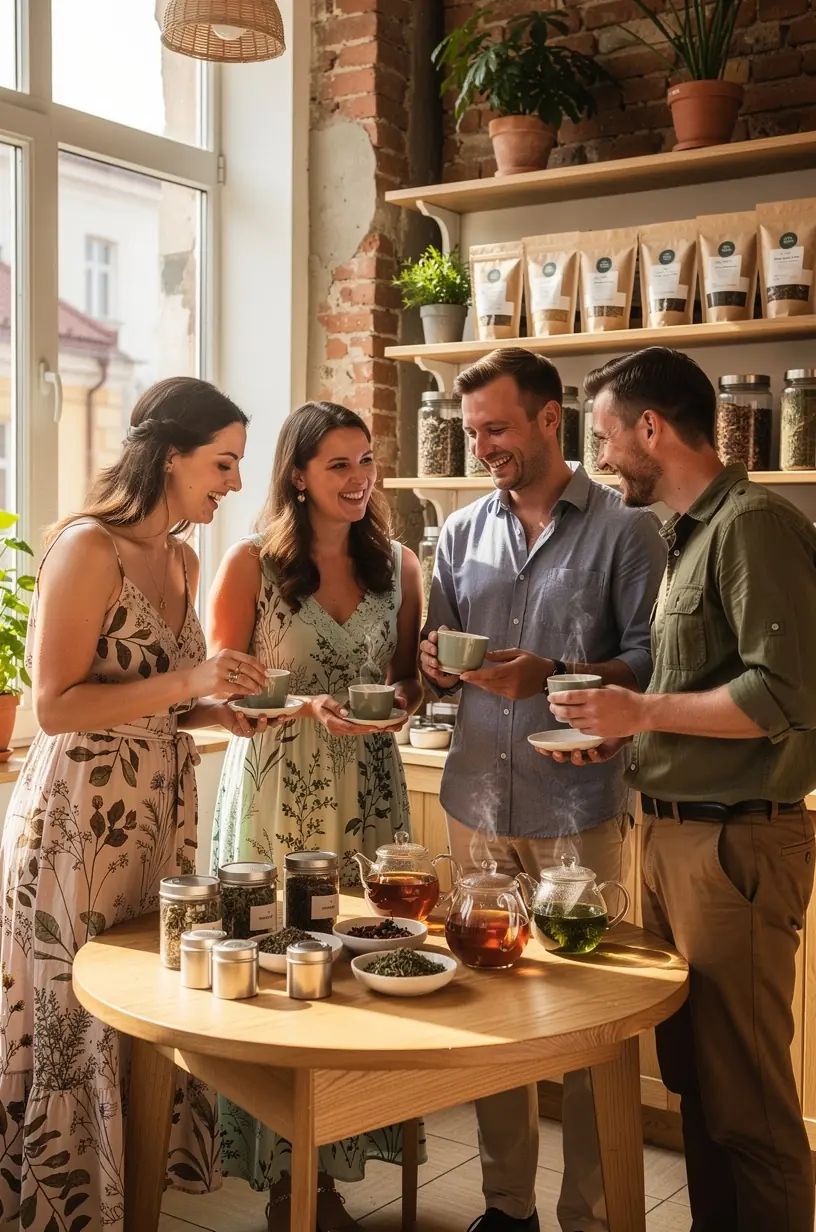 Žmogiškas prisilietimas prie arbatos puodelio, simbolizuojantis kasdienio ritualo svarbą ir gerovės palaikymą.